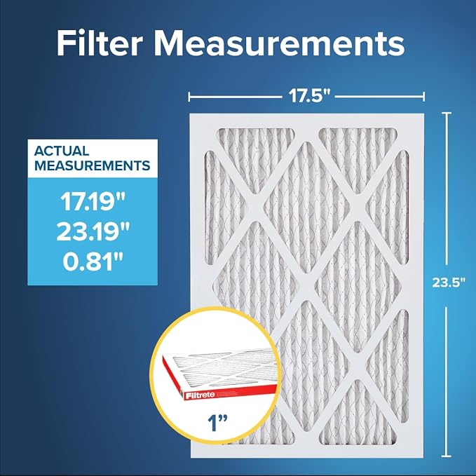 Filtrete 17.5x23.5x1 AC Furnace Air Filter, MERV 11, MPR 1000, Micro Allergen