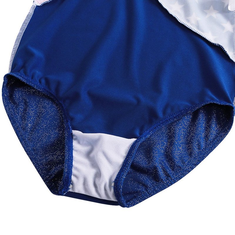 BAOHULU Gymnastics Leotards for Toddler Girls Patriotic Sparkle Red White Blue Athletic Dancewear KHB146_US_6A