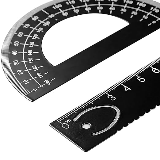 6 Pcs Triangular Ruler Set 12 Inch Engineering Scale Aluminum Architect Drafting Ruler Metal Protractor Arquitectura Accessories for Students Draftsman Engineers Metric(Black)