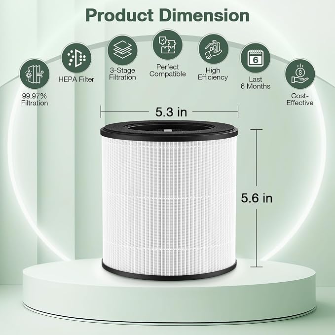 isinlive M05 B-D02L Replacement Filter, 2 Pack, Compatible