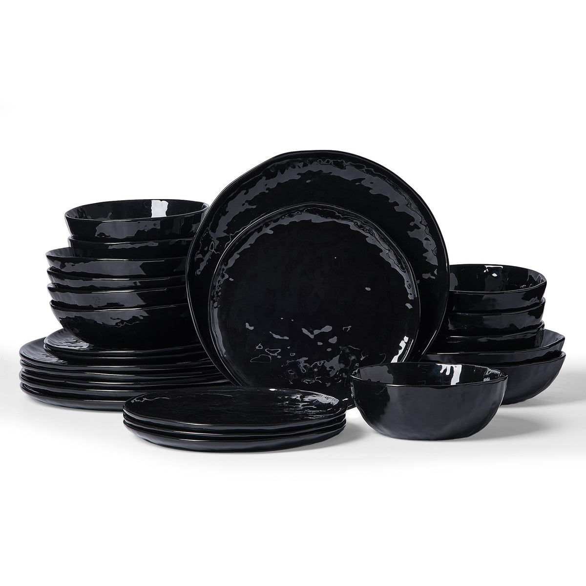 Famiware Mars Stoneware Dinnerware Set for 8, White