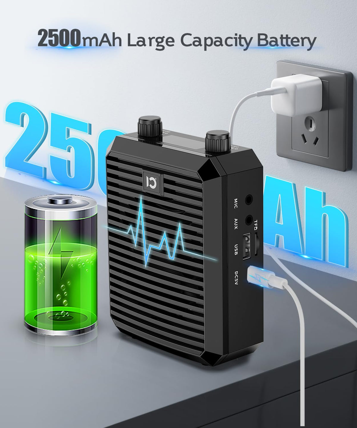 SHIDU 18W Voice Amplifier for Teacher with Wireless Microphone Headset, Portable Bluetooth Speaker and Megaphone, Professional Power Amplifier System for Tour Guide, Speech, Yoga, Meeting