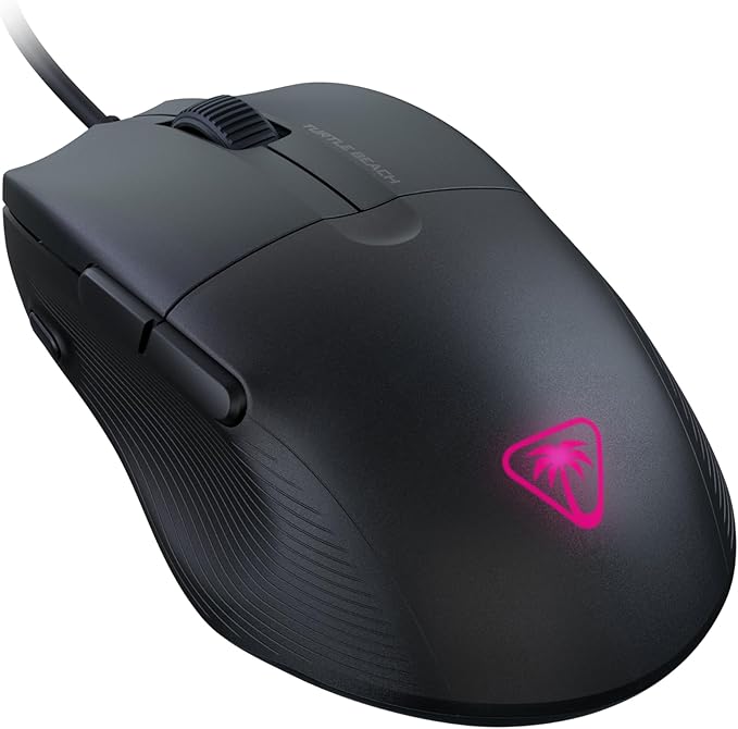 Turtle Beach Pure SEL Wired RGB Gaming Mouse, Ultra-Light 49g Ergonomic Design, 8000 DPI Optical Sensor, Mechanical Switches, Pretension System, Pure PTFE Glides, AIMO RGB Lighting – Black