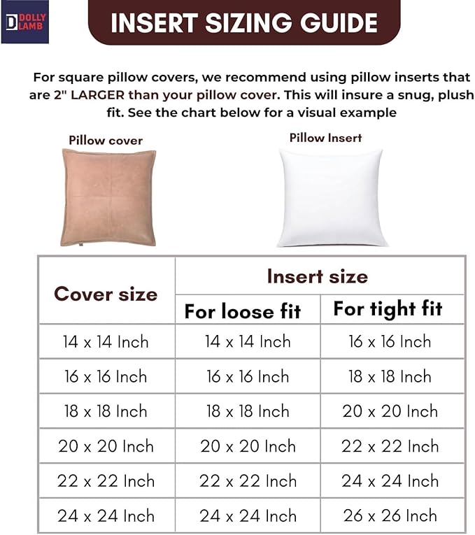 D DOLLY LAMB Lambskin Leather Pillow Cover - Sofa Cushion Case - Decorative Throw Covers for Living Room & Bedroom, 16x16 Inches - Dark Brown Crunch Plain Pack of 1