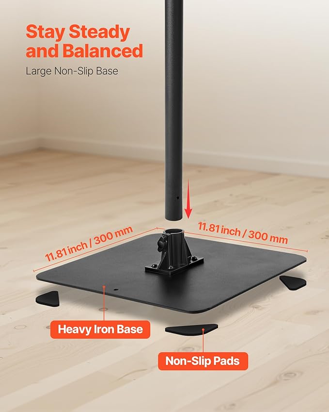 VEVOR Projector Stand with Adjustable Height 30.3 to 63.4 inch, 360° Horizontal Rotation Projectors Cart for Meetings, Outdoor Movies, Video Stand, Gimbal Mount or Tray Support