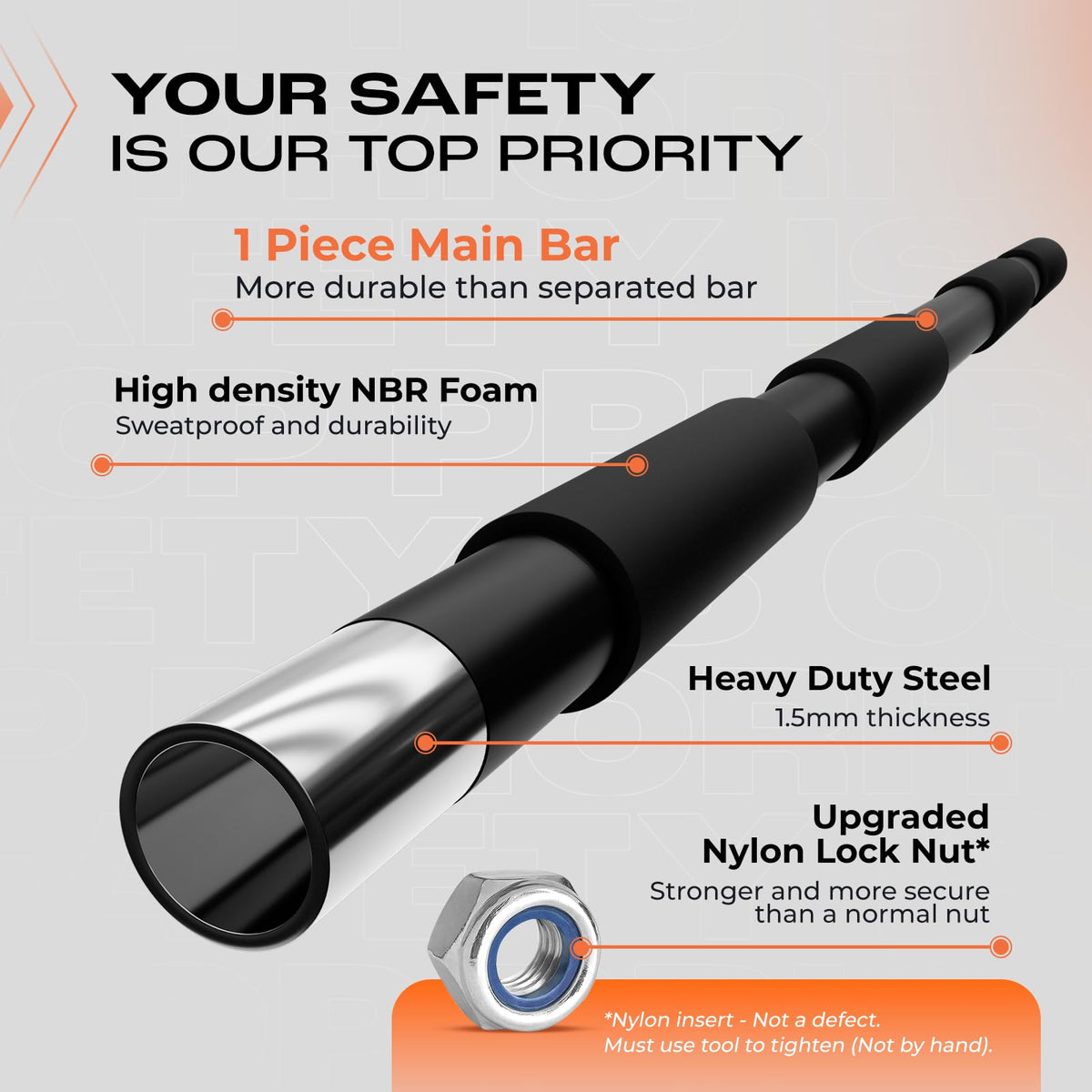 Yes4All Door Pull Up Bar, Heavy Duty Hanging Bar, Pull Up Bar for Doorway, Supports up to 300 lb, Multi-Grip Foam Handles, Fits 30" to 38" Door Frames, Easy Installation for Home Gym Use, Black
