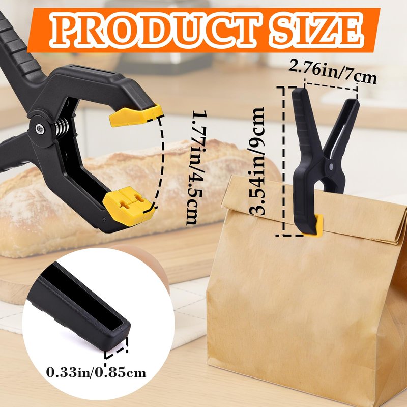 SZTCECDM 18 Pack Heavy Duty Spring Clamps, 3.5inch Multipurpose Woodworking Clamps, Balloon Arch & Tarp Clips for Backdrop Hanging, Secure Hold, Plastic Clips(Yellow)