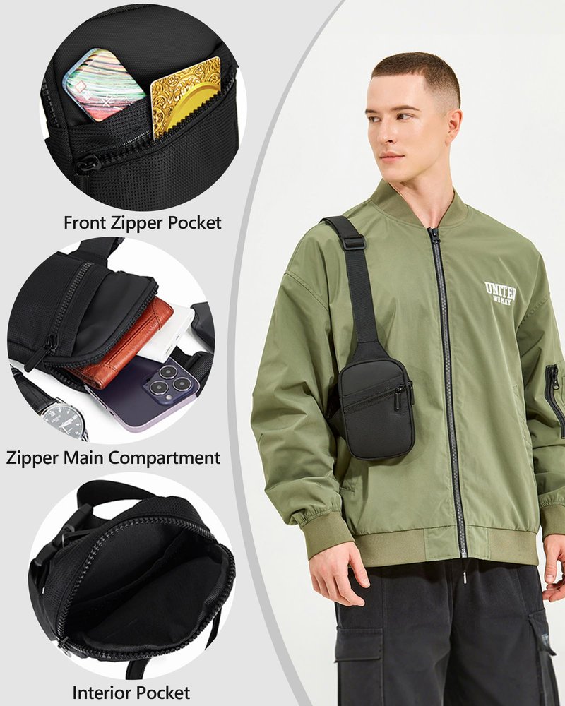 Peicees Mini Sling Bag X-Small Crossbody Bags for Women Men Shoulder Cross Body Bag Travel Phone Bag
