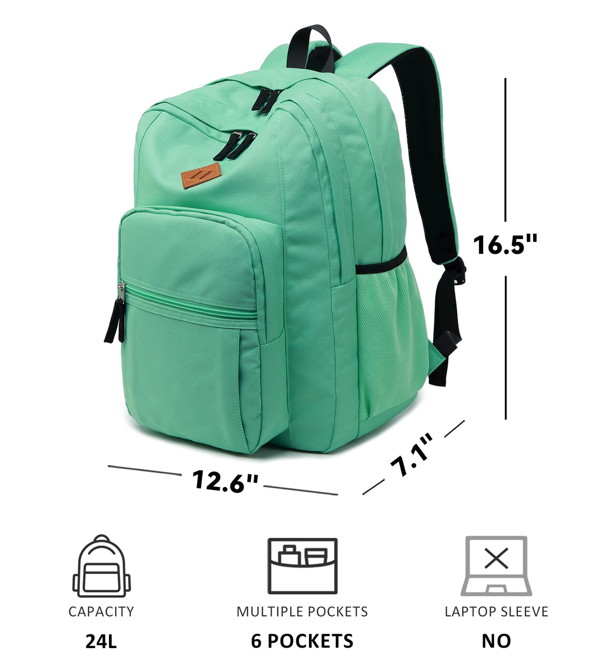 abshoo Classical Basic Womens Travel Backpack For College Men Water Resistant Bookbag (Turquoise)