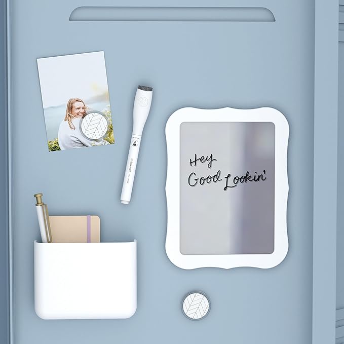 U Brands Magnetic Locker Accessory Kit, Set Of 5, White