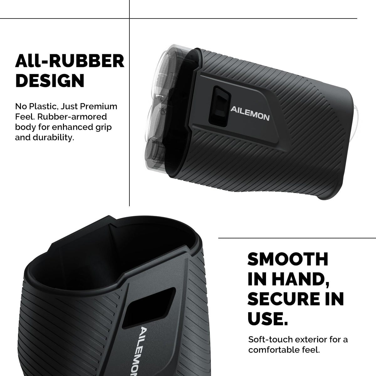 AILEMON Golf Rangefinder with Slope Switch, Flag Pole Locking with Pulse Vibration, 6X Magnification Laser Range Finder Golfing & Hunting, 900 Yards Rangefinders with Magnet Stripe (Black)