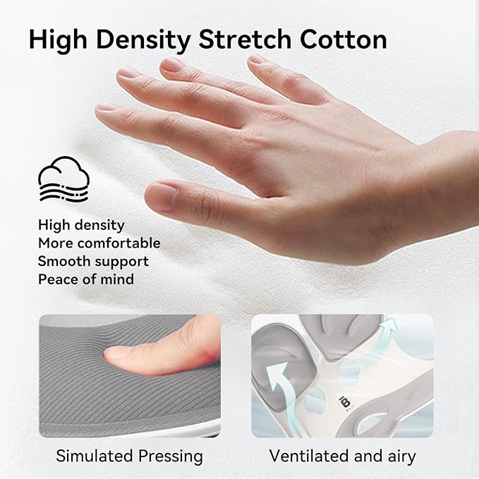 BKT Seat Cushion Chair Ergonomic Office Chair Cushions Lumbar Support for Seat Pillow Ideal for Students Office Workers Nursing Mothers Long Sitting Outdoor Fishing Floor (Grey)