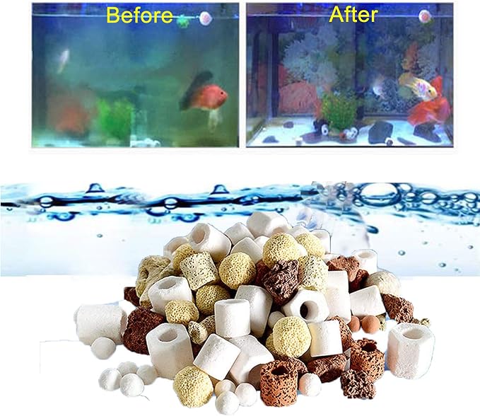 Aquarium Filter Mixed Ceramic Balls Media, Fish Tank Water Filtration Pond