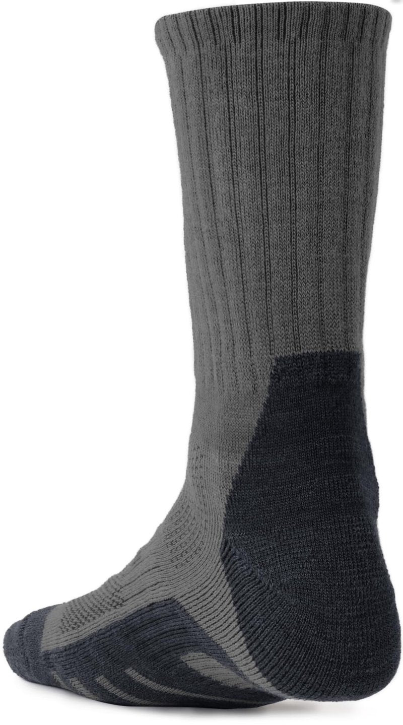 CQR 3 Pack Men and Women Wool Hiking Mid Calf Crew Socks, Moisture Wicking Breathable Outdoor Tactical Cushion boot Socks, Rex Tac 8.5in Light Grey, Medium