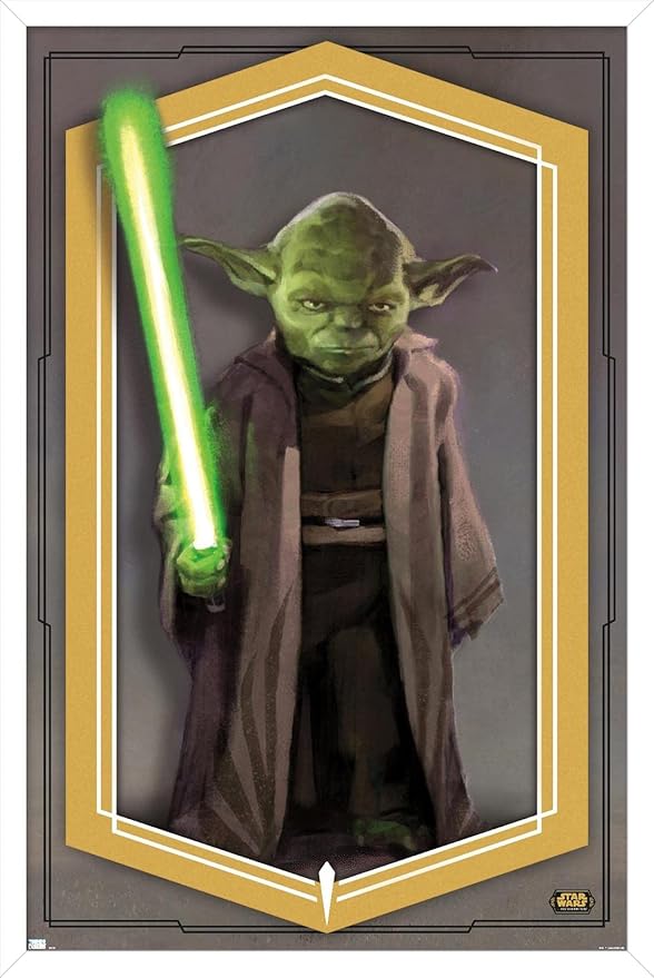 Trends International Star Wars: The High Republic - Yoda Wall Poster, 14.725" x 22.375", White Framed Version
