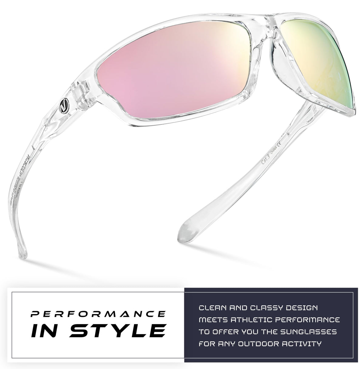 Nitrogen Polarized Wrap Around Sport Sunglasses for Men Women UV400 Driving Fishing Running Sun Glasses