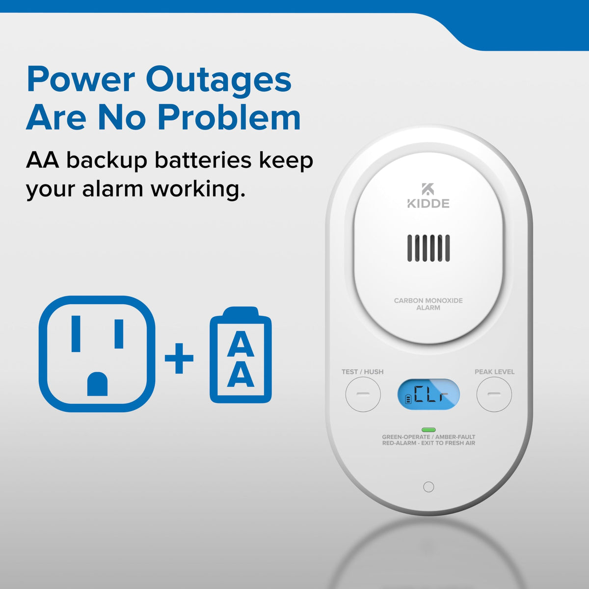 Kidde Carbon Monoxide Detector, Plug-in with AA Battery Backup, Easy-to-Read Digital Backlit Display, 85 dB Alarm, Rotating Plug, LED Status Light Indicators, 5th Edition, COPD