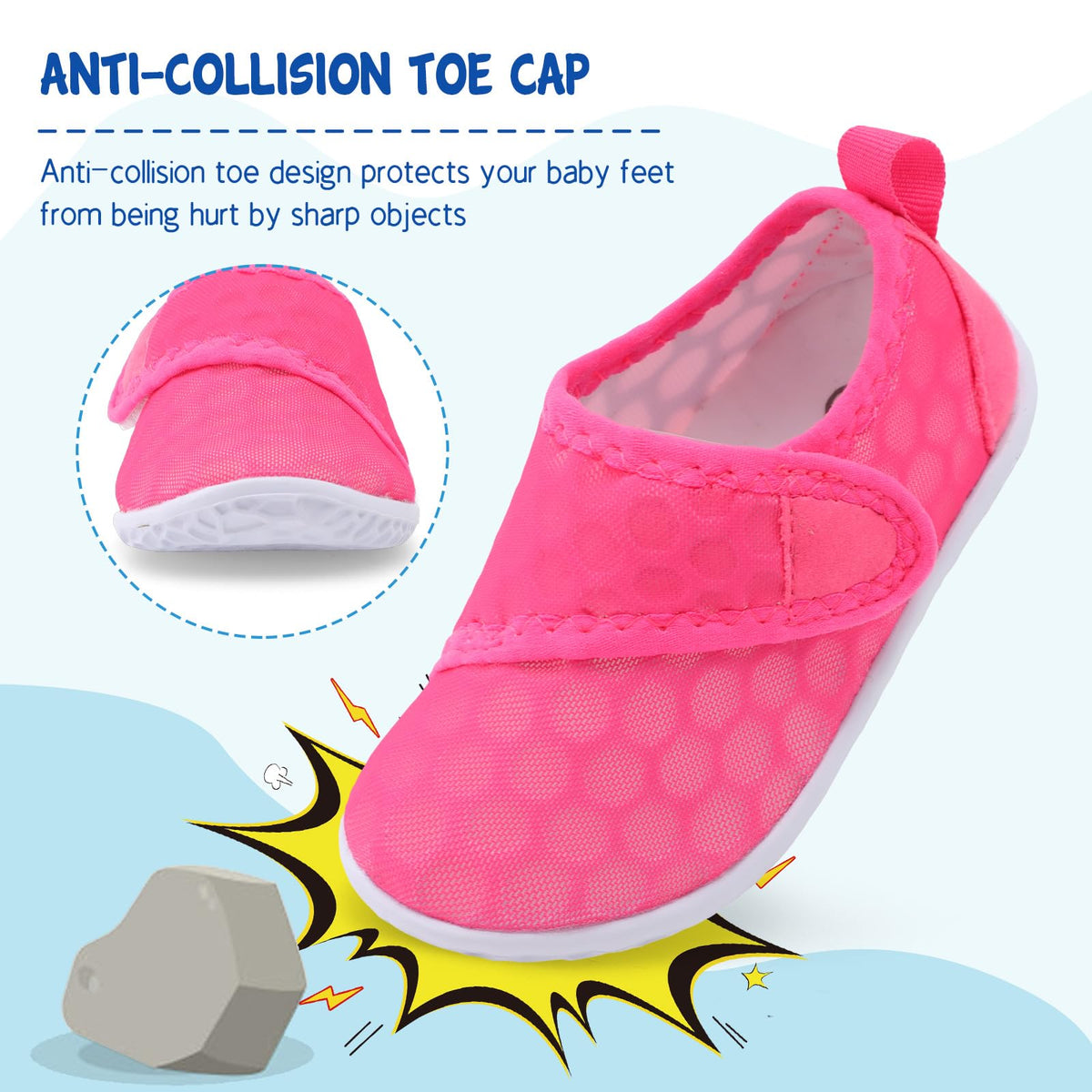 LeIsfIt Toddler Water Shoes Boys Girls Barefoot Aqua Socks Kids Breathable Quick-Dry Swim Shoes for Beach Pool Surf, Rose, 10 Toddler