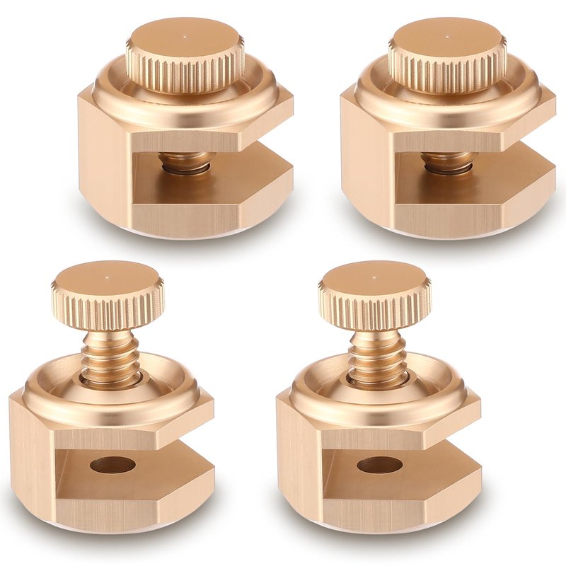 Ceoighe 4 Pack Stair/Square Gauge Set for Framing Square, Stair Stringer Layout Tool for Circular Saw, Carpentry Squares and Rafter Layout, Aluminum Alloy Stair Gauge Tool(Gold)