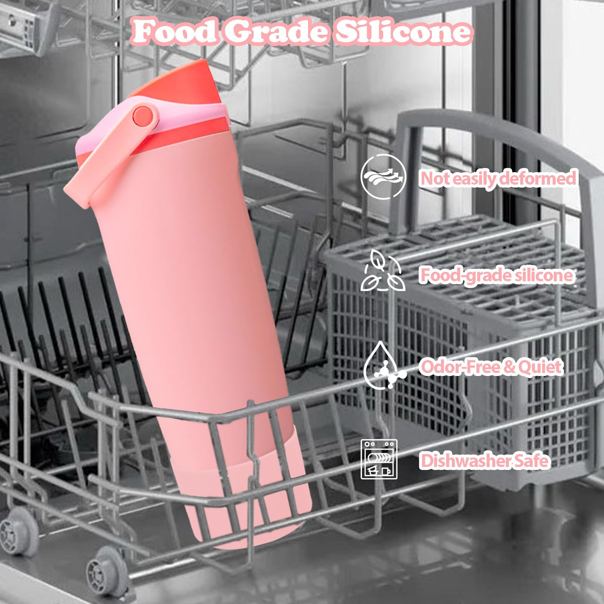 Kaitiaki Silicone Boot for Owala 30oz & 40oz FreeSip Sway Bottles & Tumblers - Non-Slip, Scratch-Resistant, Stability Enhancer, Available in 12 Colors (Angel Food Cake)