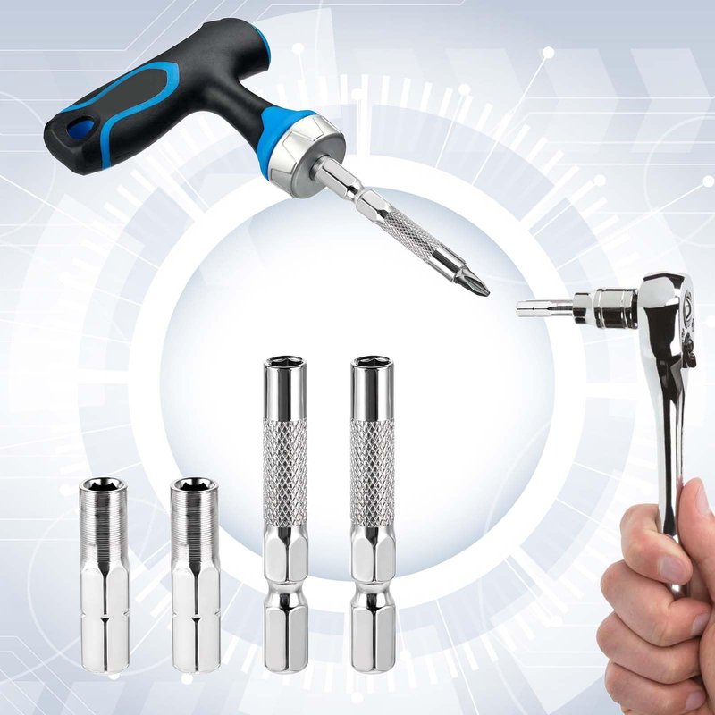 8Pcs 1/4 to 4mm Bit Adapter, Hex Screw Driver Bits Adapter Magnetic 1/4 to 4mm Drill Extension Bit Holder for Precision Bits Set
