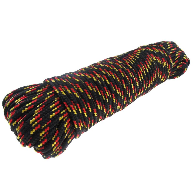 Diamond Braid Nylon Rope,3/16"(5mm) by 100feet Paracord,General-Purpose Utility Rope, High Strength All Purpose Braided Polypropylene Utility Flag Line for Indoor or Outdoor Use(Black)