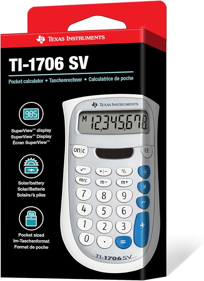 Texas Instruments TI-1706 SV Standard Function Calculator