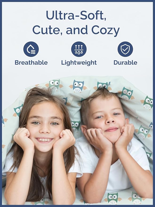 Kids Owls Twin 3 Piece Sheet Set - Boys, Girls, Teens, Toddler - Easy Fit, Deep Pockets - Breathable, Hotel Quality Bedding Sheets - Machine Washable & Wrinkle Free - Cute, Cozy & Soft - CGK Linens