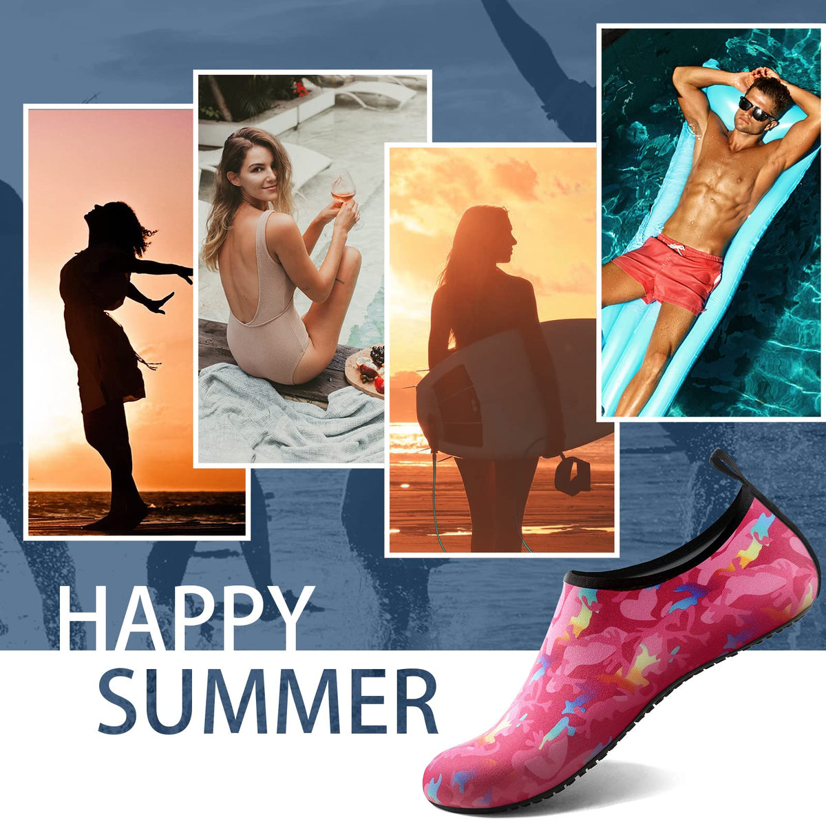 Water Shoes for Women Men Quick-Dry Aqua Socks Swim Beach Outfits Barefoot