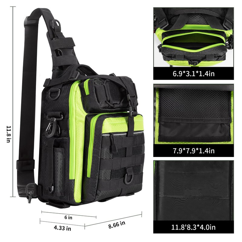 BLISSWILL Fishing Backpack with Rod Holder Tackle Bag Gear Bag Fishing Gifts for Men