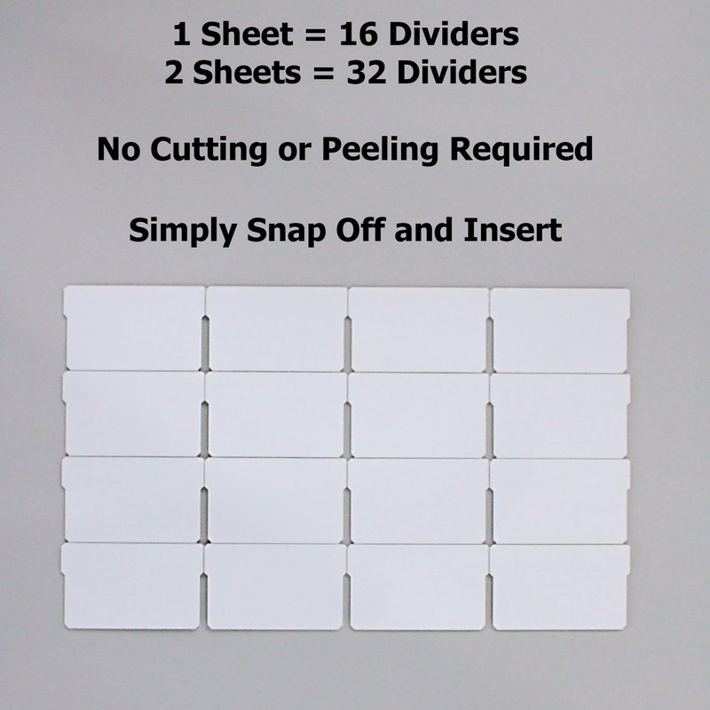 BIN BETTER (32-Pack) Small Drawer Dividers compatible with Craft Cabinet and Hardware Storage Organizers, (Dividers Only) Made of High-Strength Fiberglass, Easy to Label