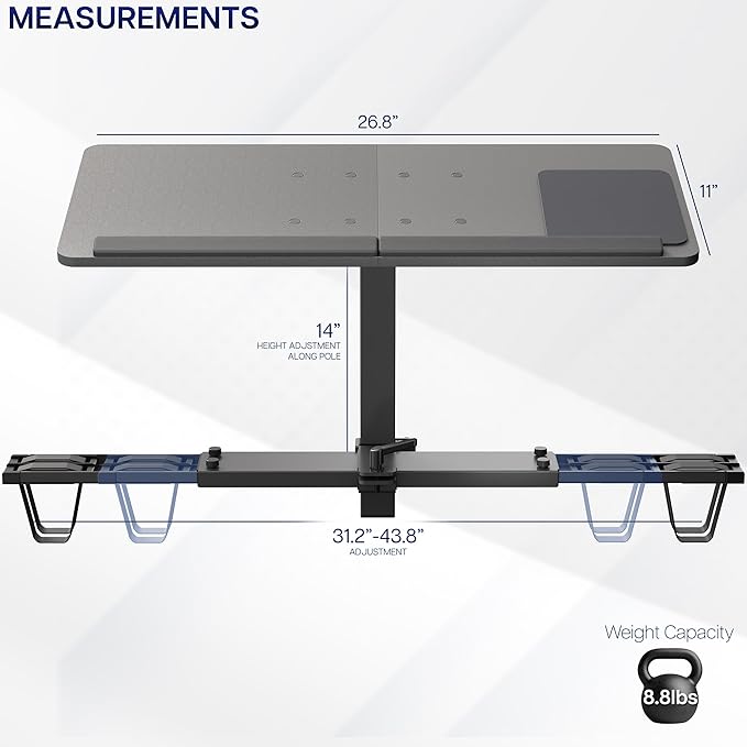 VIVO Universal Wooden Laptop Treadmill Desk, Adjustable Ergonomic Notebook Mount Stand for Treadmills, Includes Mouse Pad and Wrist Support, Stand-TDML4