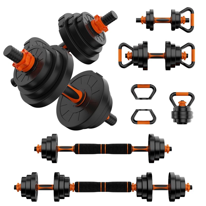 VTORY Adjustable Weights Dumbbell Set, 20/70/90lbs Free Weights Set with Connector, 4 in1 Dumbbells Set Used as Barbell, Kettlebells, Push up Stand, Weight Set for Home Gym Suitable Men/Women, 70lb