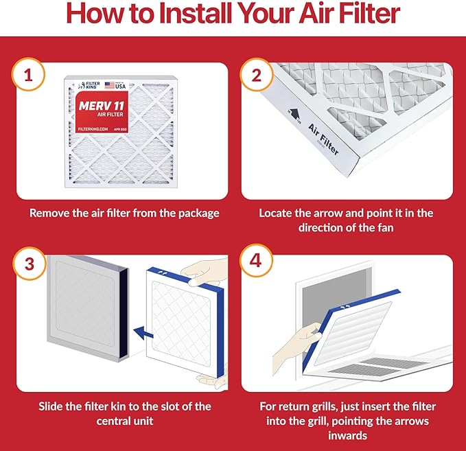 Filter King 16.5x21x1 Air Filter | 6-PACK | MERV 11 HVAC Pleated A/C Furnace