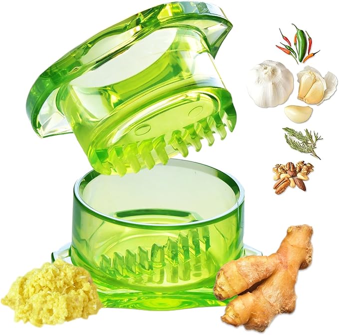 NexTrend Garlic Twister 4th Gen, green manual garlic mincer for ginger, herbs and nuts