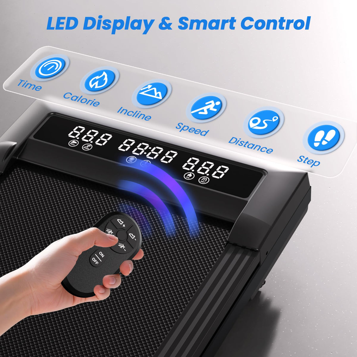 Superun Treadmills Walking Pad with 9% Auto Incline for Home Office, 3 in 1 Under Desk Walking Pad with Wide LED Display, Walking Pad with Smart APP & Remote Control, 300 Lbs Capacity
