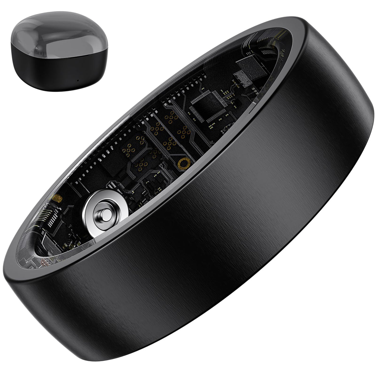 S SECRETTOP Activity Tracker Ring for Men Women, Smart Ring with Sleep Heart Rate, Health Tracker,IP68 Waterproof, Compatible with iOS and Android (Black 14)