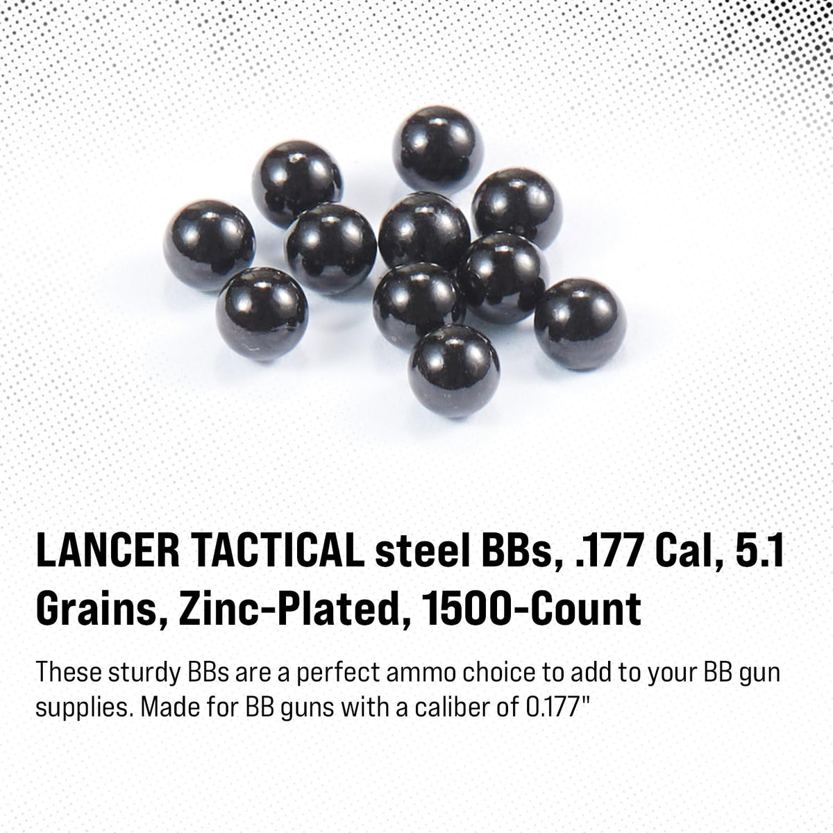 Lancer Tactical 4.5mm / .177 Cal Steel BBS - Anodize Steel Black Finish (1500 Count)