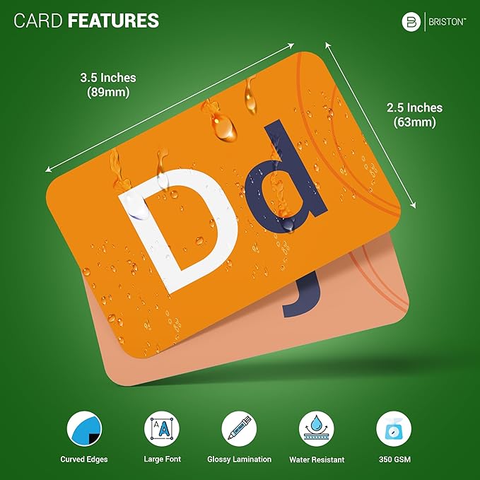 Briston Spanish Alphabet Flash Cards with Audio – 28 Durable 350 GSM Cards for Kids & Adults – Learn Spanish Letters & Pronunciation – Educational Language Learning Set for Classroom & Homeschool