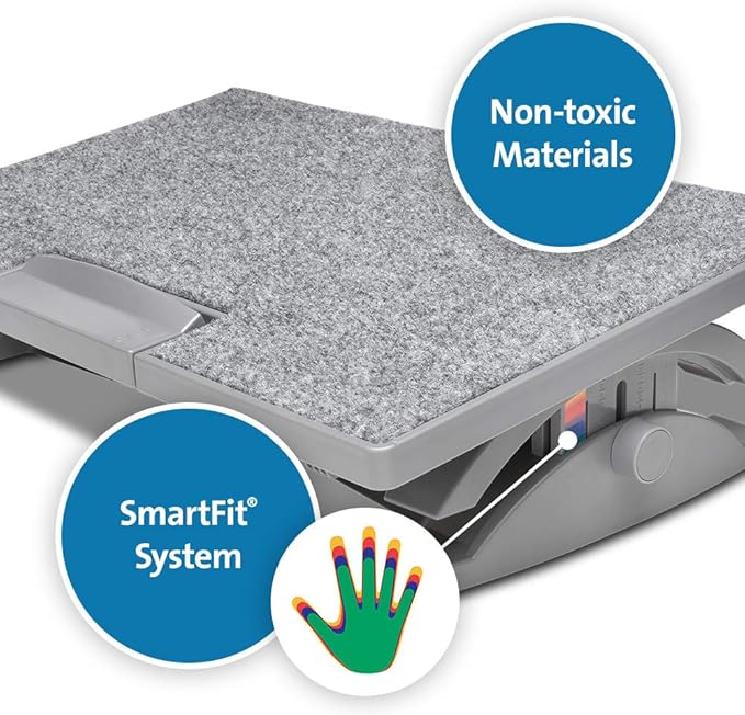 Kensington Ergonomic Foot Rest - Improve Posture, Circulation and Back & Leg Comfort with SmartFit SoleMate Pro Elite Foot Rest for Under Desk (K50345EU)