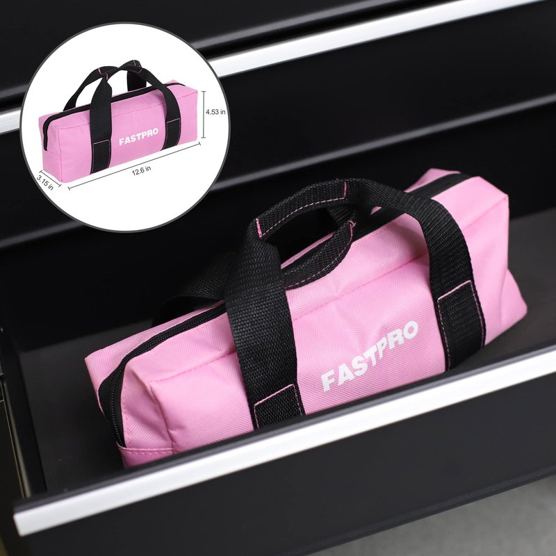 FASTPRO 5-Piece Pink Utility Pliers Set with Storage Bag, Includes Groove Joint, Diagonal, Long Nose, Slip Joint Pliers and 8" Adjustable Wrench