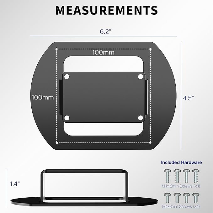 VIVO Short Recessed VESA Adapter Plate Bracket Designed for Samsung G65B, G70A, G70B, G75T, G85NB, CJ890, CRG9, CHG9, CHG90, Odyssey G6, G7, Neo G7, G8, S95UA, VESA 100x100, MOUNT-SG9B