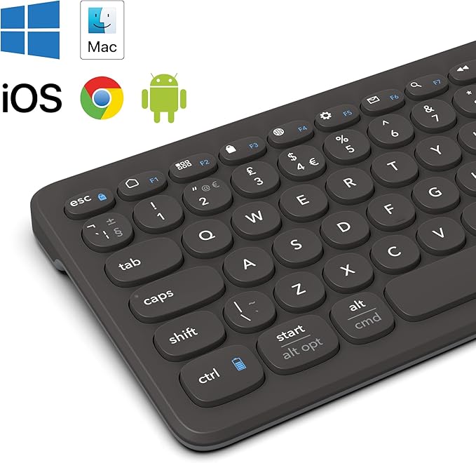 ZAGG Pro Keyboard 17 - Full-Size Wireless Charging Desktop Keyboard - Multi-Device Pairing - Compatible with Windows, macOS, iOS, Android, ChromeOS - Ergonomic Design for Efficient, Comfortable Typing