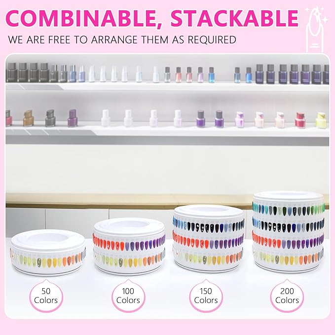 I·B·N G Nail Polish Display Book 200 Colors, Professional Nail Color Display Show Nails Sample Book (CS200)