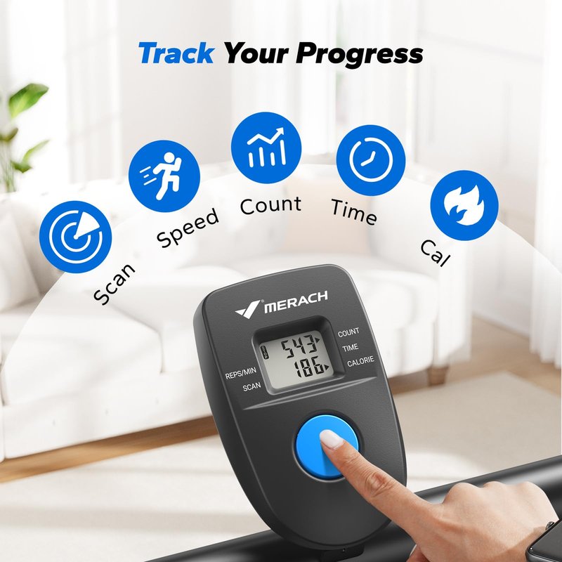 MERACH Stair Stepper, Hands & Feet Synchronized Stair Climber, Stairmaster for Full-Body Workout at Home, Compact Vertical Climber with Extended & Adjustable Pedals, Deep & Black