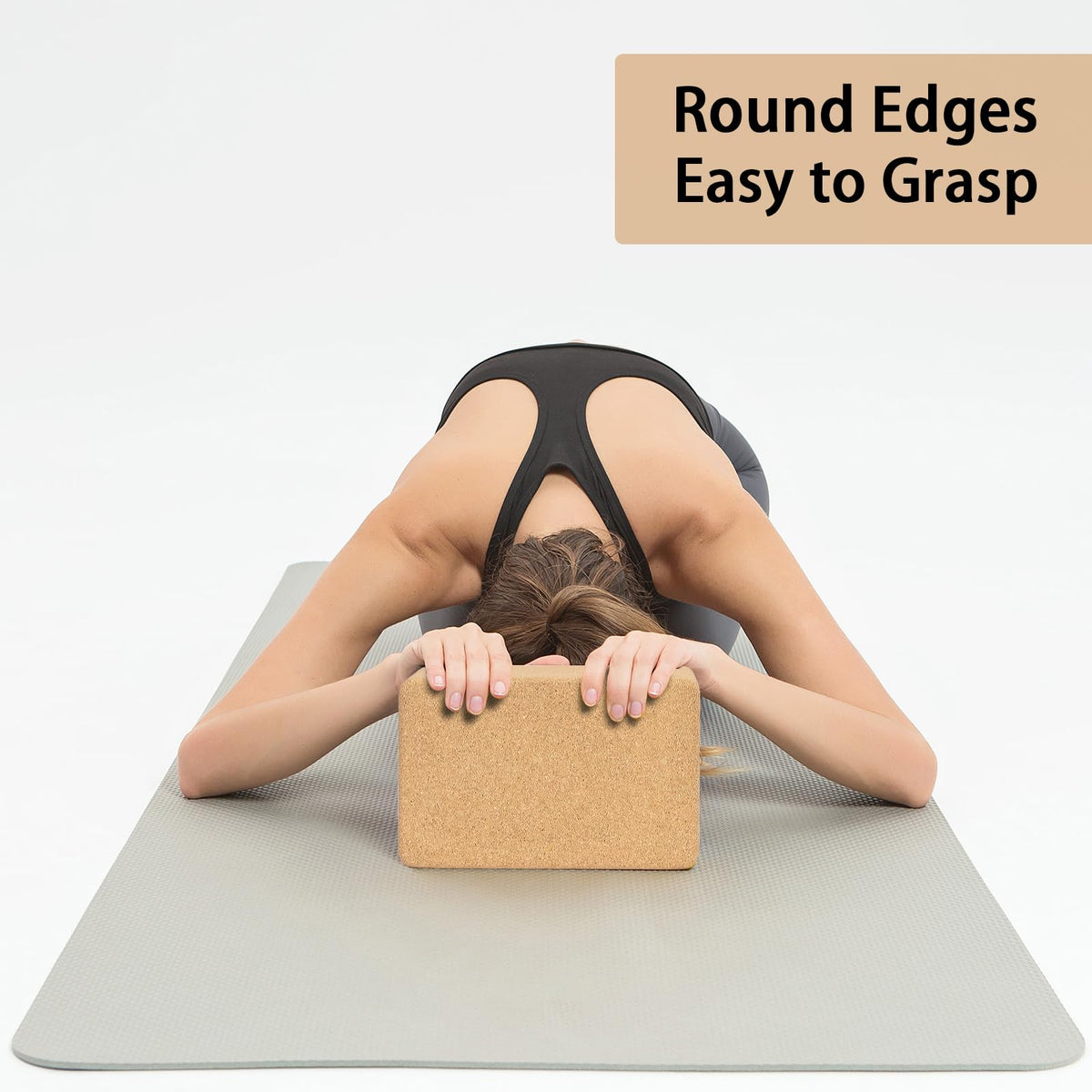Hatha Yoga Cork Yoga Block, Natural Cork from Portuguese, Premium Brick 9"x6"x3", Eco-Friendly Yoga Accessories for Yoga, Pilates & Stretching