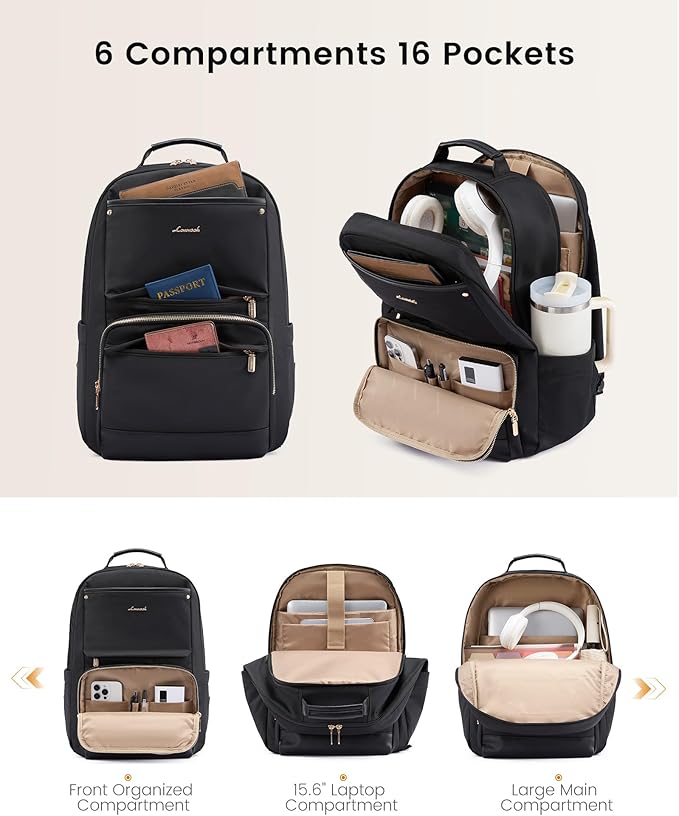 LOVEVOOK Laptop Backpack for Women with Large Capacity Cup Pocket, 15.6 inch Work Purse Travel Bag for Teacher Nurse, Waterproof Computer Business Back Pack, Cute Bookbag for School College, Green