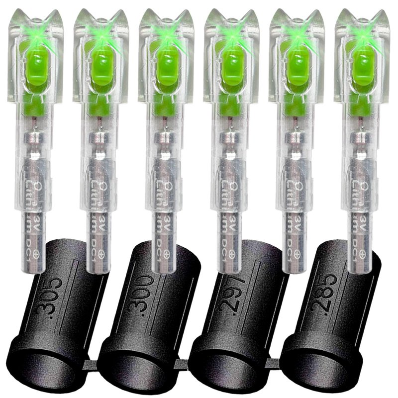 sntxmy 6-Pcs Crossbow Bolts Lighted Nocks Lights Up Automatically with Bushings for (.285/.297/.300/.305)