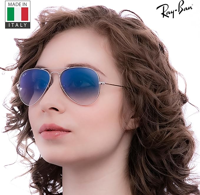 Ray-Ban RB3025 AVIATOR GRADIENT Pilot Shaped Sunglasses for Men & Women with Official RAYBAN Eyewear Kit