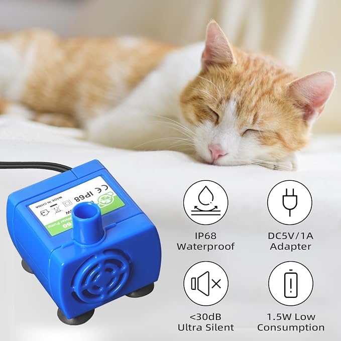 Cat Water Fountain Pump, IP68 DR-DC 160 Submersible Water Pump